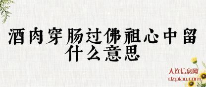 酒肉穿肠过(guo)佛祖心中留什(shi)么意思