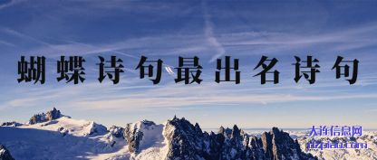 蝴蝶诗句最出(chu)名诗句(ju)