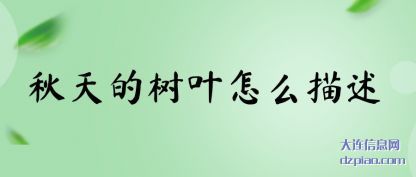 秋天的树叶(ye)怎么描述(shu)