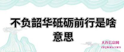 不负(fu)韶(shao)华砥砺(li)(li)前行是(shi)啥意思