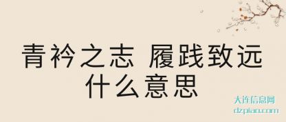青衿之(zhi)志 履践致远(yuan)什么意思