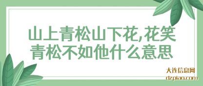 山上青松山下(xia)花,花笑(xiao)青松不如他什么意思