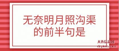 无奈明(ming)月照沟渠的前(qian)半句是