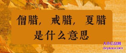 僧腊,戒腊,夏腊是什么意(yi)思