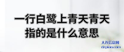 一行白鹭上青(qing)天青天指的(de)是什么意思