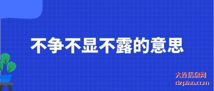 不争不显不(bu)露的意思
