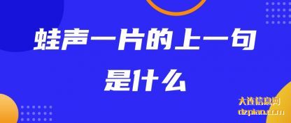 蛙声一片的(de)上一句是(shi)什么