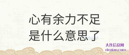 心有余力不(bu)足是什么意思(si)了