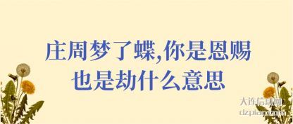 庄周梦了蝶(die),你是恩(en)赐也是劫什么意思