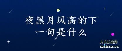 夜黑月风高的(de)下一句是什么(me)