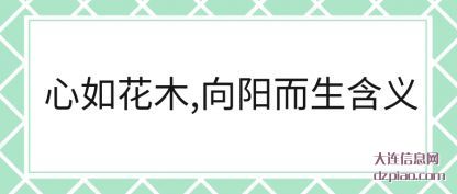 心如花木,向(xiang)阳而生含义(yi)