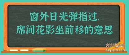 窗外日光(guang)弹指过,席间花影坐(zuo)前移的意思