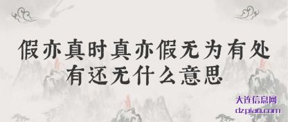 假亦真时(shi)真亦假无为(wei)有处有还无什么意思