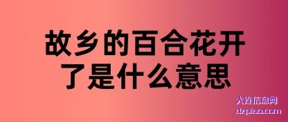 故乡的百合花(hua)开了是什(shi)么意思