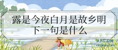 露是今夜白月(yue)(yue)是故乡(xiang)明下(xia)一句(ju)是什么