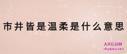 市井皆是温(wen)柔是什(shi)么意思