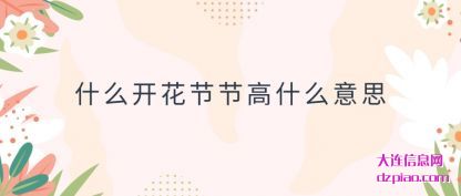 什么开(kai)花节节高什(shi)么意思