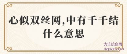 心似双丝(si)网,中(zhong)有千千结什么意思