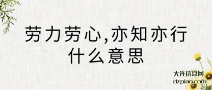 劳力劳(lao)心,亦知亦(yi)行什么意思