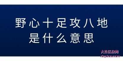野心十足攻八(ba)地是什么(me)意思
