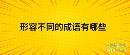 形容不同的(de)成语有哪(na)些