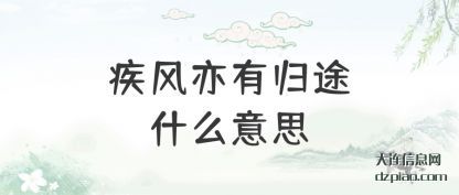 疾风亦有(you)归途什么(me)意思