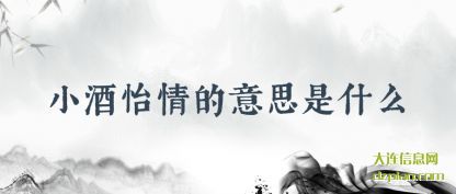 小酒怡情的意(yi)思是什么