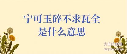 宁可玉碎不(bu)求瓦全是(shi)什么意思