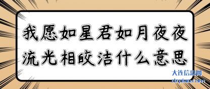 我愿如星(xing)君如月夜夜(ye)流光相皎洁什么意思