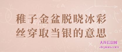 稚子(zi)金(jin)盆(pen)脱晓冰(bing)彩(cai)丝穿取当(dang)银的意思