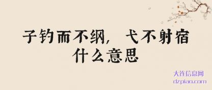 子钓而不纲(gang),弋不射宿什(shi)么意思