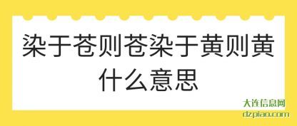 染于苍则(ze)苍染于黄则黄(huang)什么意思