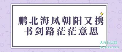 鹏北海凤朝阳(yang)又携书(shu)剑路茫茫意思