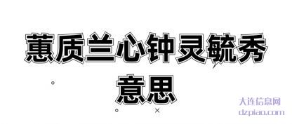 蕙质兰心钟灵(ling)毓秀意思