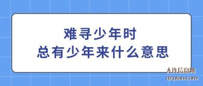 难寻少(shao)年时 总有少年来(lai)什(shi)么意思