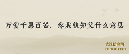 万爱千恩百苦(ku),疼我孰知父(fu)什么意思