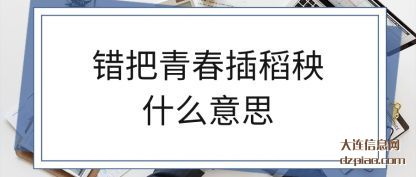 错把青(qing)春插(cha)稻秧什么(me)意思
