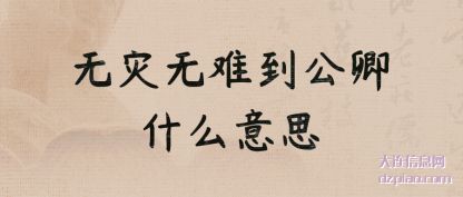 无灾无(wu)难(nan)到公卿什么(me)(me)意(yi)思
