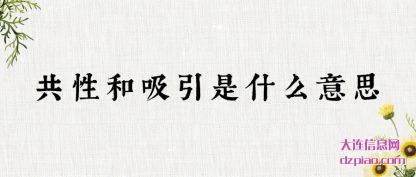 共性和吸(xi)引是什(shi)么意(yi)思