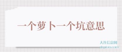 一(yi)个萝卜一(yi)个坑(keng)意思