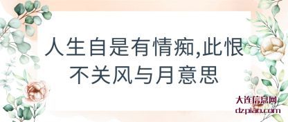 人生自是有情(qing)痴,此恨不关(guan)风与月意思