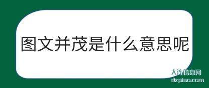 图文并茂(mao)是什么(me)意思(si)呢