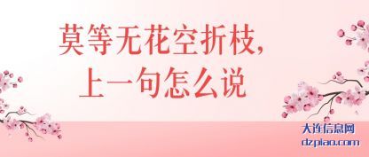 莫等无花空折(she)枝,上一句怎(zen)么说