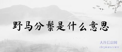 野马分鬃是什(shi)么意思(si)