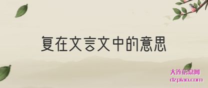 复在文言(yan)文中的意思(si)
