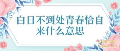 白日(ri)不到处青(qing)(qing)春恰自(zi)来什(shi)么意(yi)思