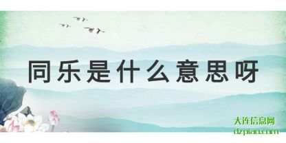 同乐是什么(me)意思呀
