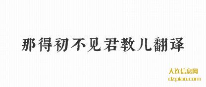 那得初不(bu)(bu)见君教(jiao)儿翻(fan)译