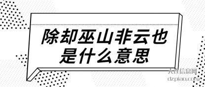 除却巫山(shan)非云也是(shi)什么意思