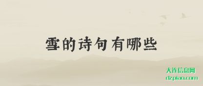 分享雪的诗(shi)句有哪些(xie)